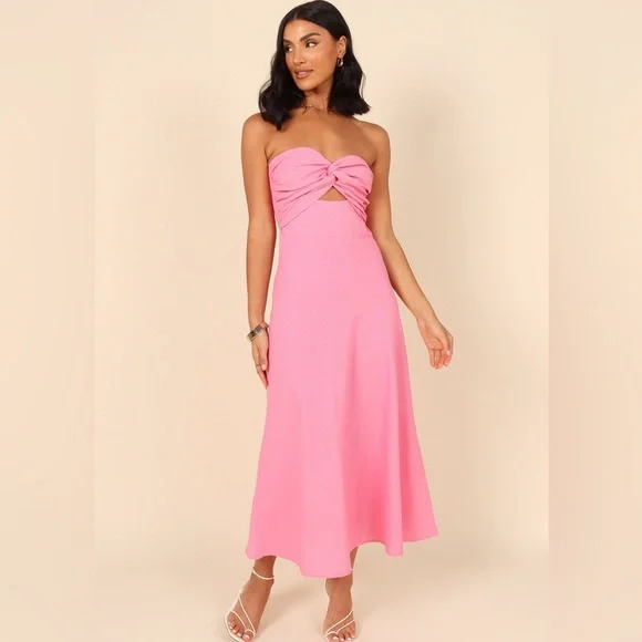 Petal & Pup Hot Pink Strapless Twist Front Maxi - Picture 10 of 10